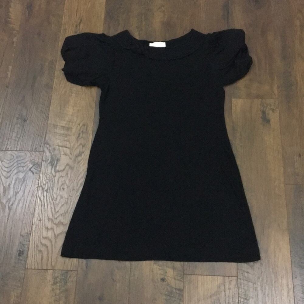 Soft Surroundings Black Swing Dress Braided Neck